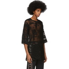 Dolce and Gabbana Black Lace Embroidered T-Shirt