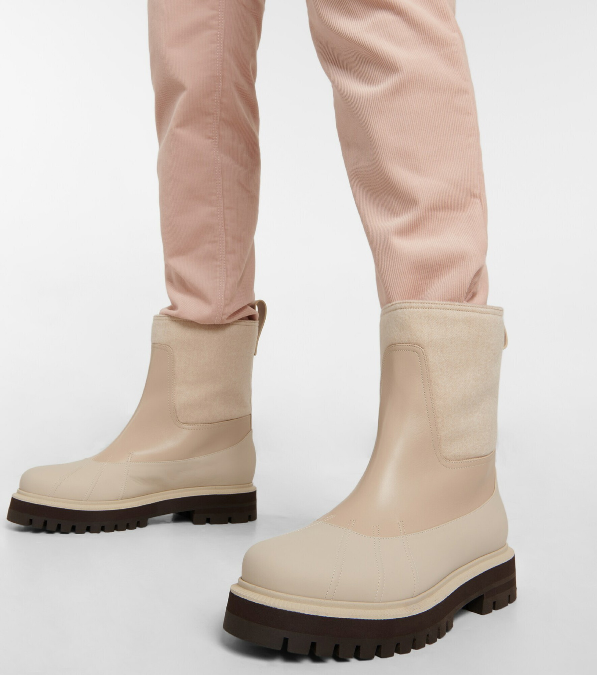 Loro Piana - Regent cashmere, leather and rubber ankle boots