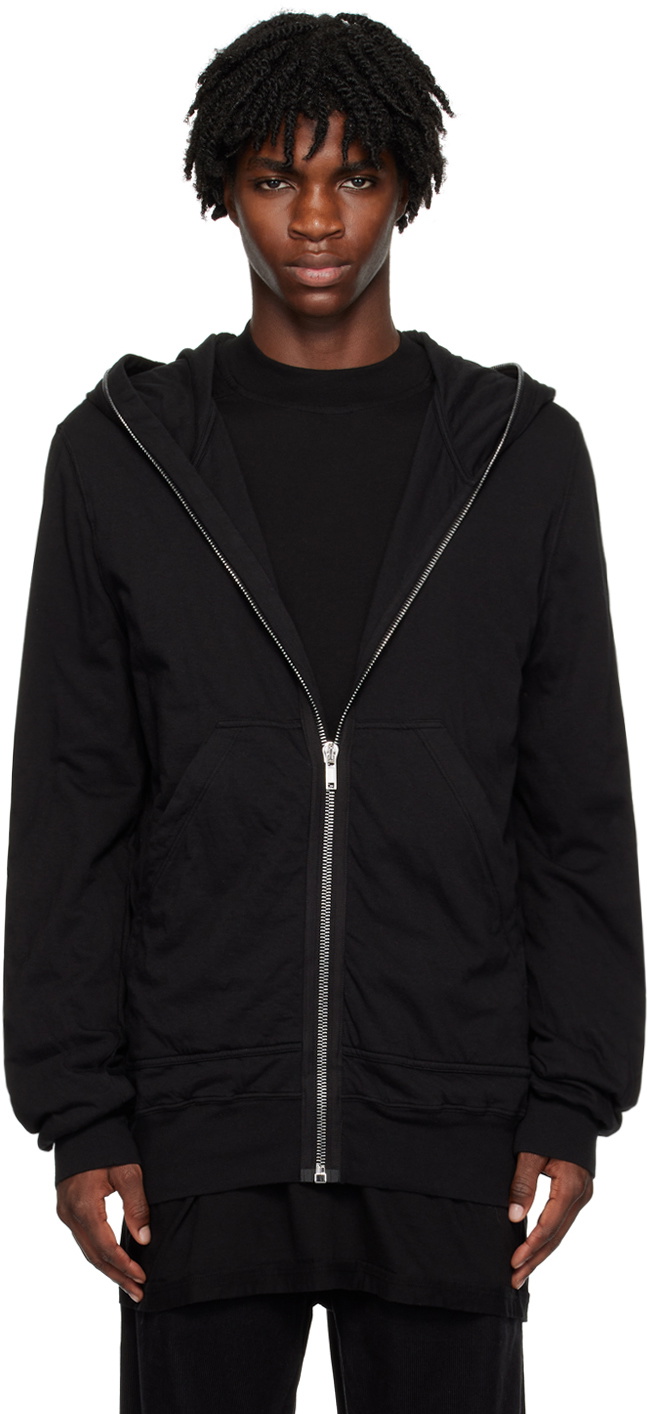 Rick Owens DRKSHDW Black Extended Zip Hoodie Rick Owens Drkshdw