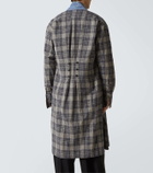 Greg Lauren Plaid denim-trimmed cotton coat