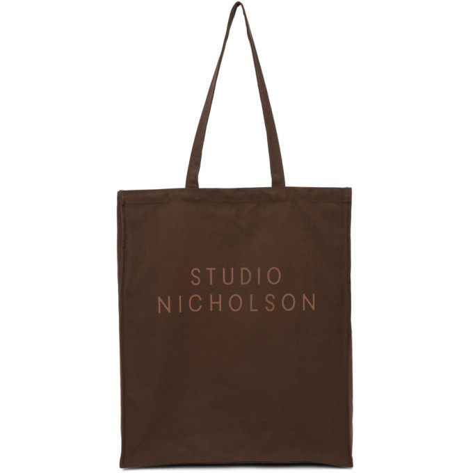 Studio Nicholson Brown Large Logo Tote Studio Nicholson