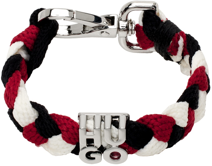 Photo: Hugo Red & Black Stacked Logo Bracelet