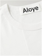 ALOYE - Poplin-Panelled Cotton-Jersey T-Shirt - White