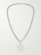 VETEMENTS - Grinder Logo-Engraved Silver-Tone Pendant Necklace