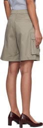 Off-White Beige Co Gab Pocket Shorts