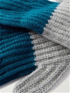 Loro Piana - Striped Cashmere Gloves - Blue