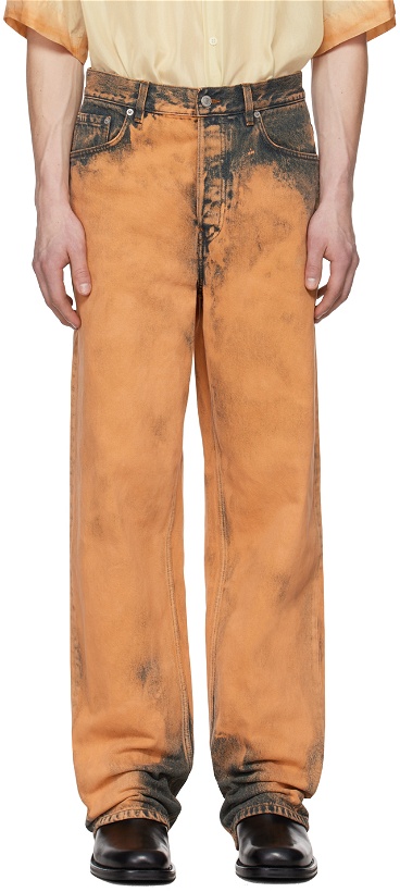 Photo: Dries Van Noten Orange Bleached Jeans