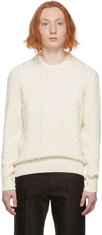 Photo: TOM FORD Off-White Cable Knit Crewneck