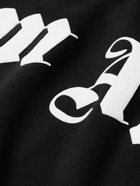 Palm Angels - Logo-Print Cotton-Jersey Hoodie - Black