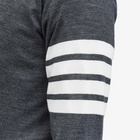 Thom Browne Men's Classic Merino Crew Knit in Dark Grey