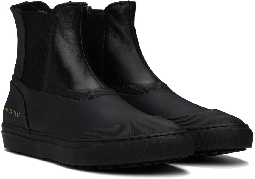 Common Projects Black Paneled Chelsea Boots Common Projects