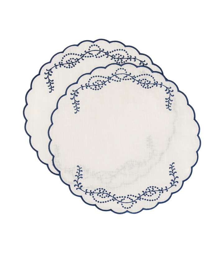 Photo: Cabana Set of 2 embroidered linen placemats
