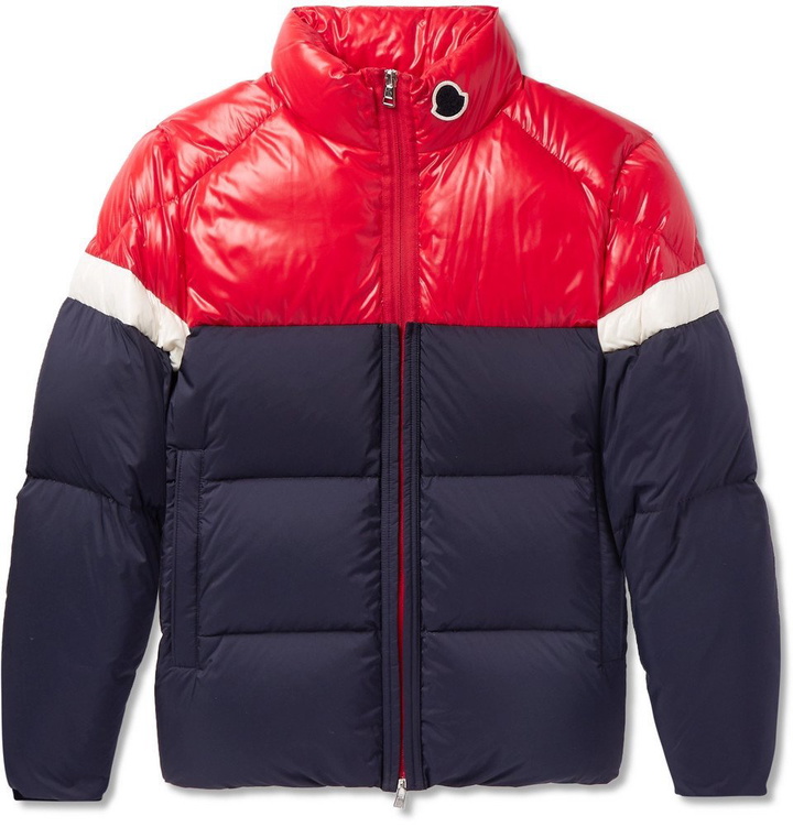 Photo: Moncler - Konic Slim-Fit Colour-Block Quilted Shell Down Jacket - Navy