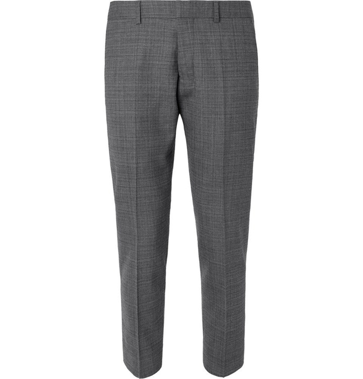 Photo: AMI - Grey Slim-Fit Tapered Cropped Tweed Suit Trousers - Gray
