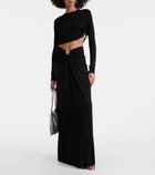 Christopher Esber Ring-detail ruched maxi skirt