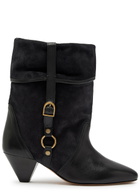Isabel Marant étoile Darner Buckle Suede Mid-calf Boots Black