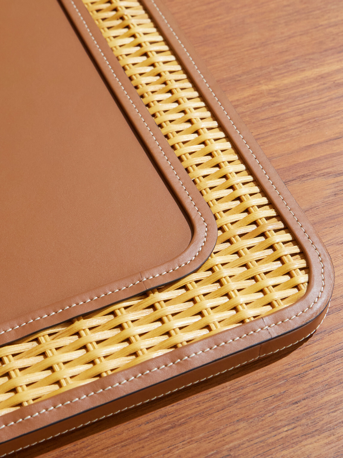 Ralph Lauren Home - Bailey Rattan-Trimmed Leather Desk Blotter
