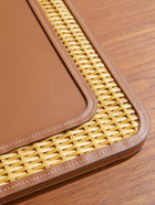Ralph Lauren Home - Bailey Rattan-Trimmed Leather Desk Blotter