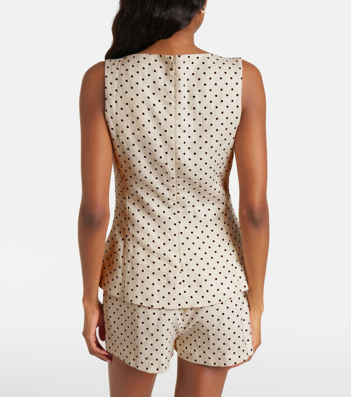 Faithfull Iria polka-dot linen top