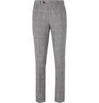 Brunello Cucinelli - Grey Slim-Fit Prince of Wales Checked Wool, Linen and Silk-Blend Trousers - Gray