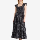 RIXO Women's Kendall Spot Midi Dress in Bohemia Spot Deep Navy