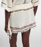 Isabel Marant Feriel embroidered fringed silk wrap skirt