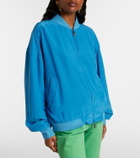 Versace Oversized silk poplin blouson jacket