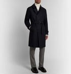 Beams F - Double-Breasted Wool and Cashmere-Blend Trench Coat - Blue