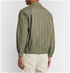 Camoshita - Camp-Collar Striped Cotton Oxford Shirt - Green