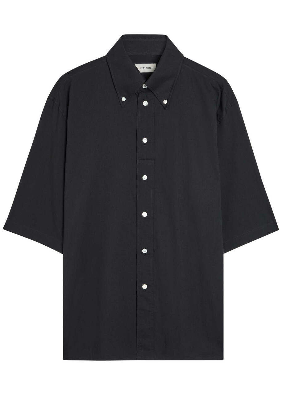 Lemaire Black Chintz Stand Collar Shirt Lemaire