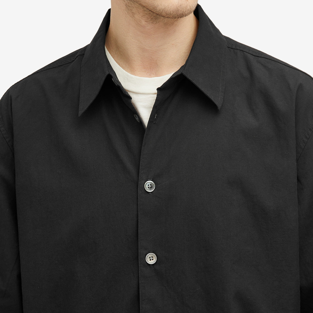 Our Legacy Men's Beyond Poplin Shirt in Black Liquid Poplin Our Legacy
