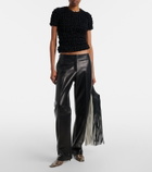 Khaite Livia Small fringed leather tote bag