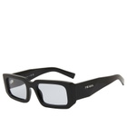 Prada Eyewear Men's 06YS Sunglasses in Black/Light Blue 