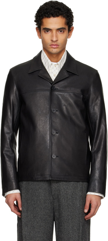 Photo: TONYWACK Black Vegetable Tanned Lamb Leather Jacket