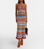 Etro Crochet striped cotton maxi dress