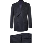 Kingsman - Harry's Navy Pinstriped Super 120s Wool Suit - Navy