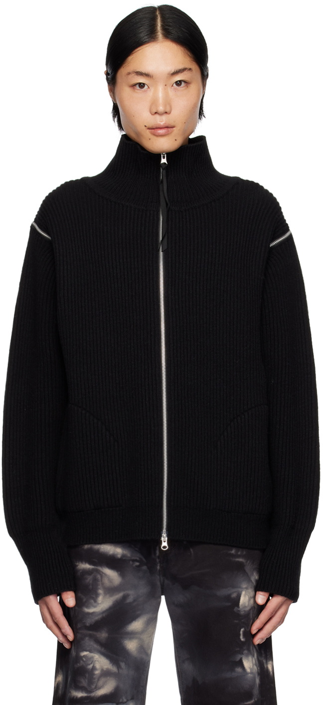 JieDa 2WAY ZIP UP KNIT （Black）