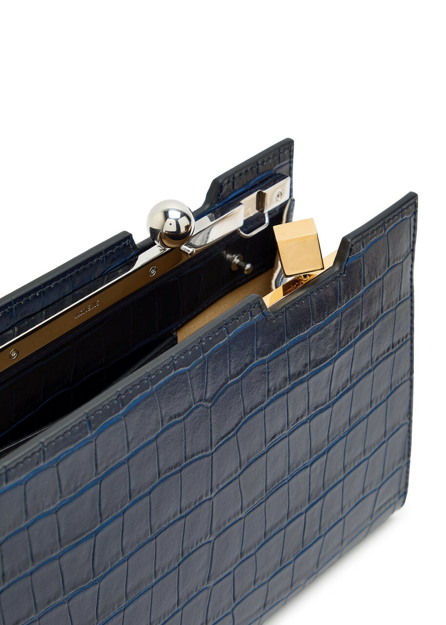 Jacquemus Le Salon Crocodile-effect Leather Shoulder bag - Navy - One Size