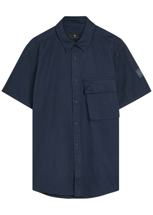 Photo: Belstaff Scale Short Sleeve Cotton Shirt Navy