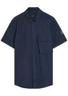 Belstaff Scale Short Sleeve Cotton Shirt Navy