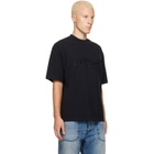 Acne Studios Black Piqué Logo T-shirt