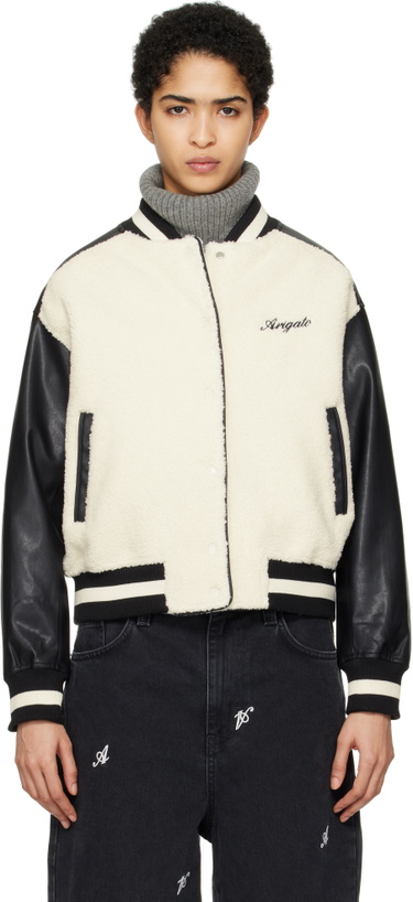 Photo: Axel Arigato Off-White & Black Saul Varsity Bomber Jacket