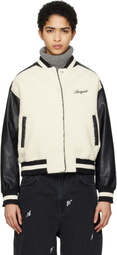 Axel Arigato Off-White & Black Saul Varsity Bomber Jacket