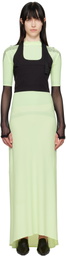 JOHANNA PARV Green Lycra Silicone Dots Maxi Dress