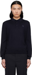 Maison Kitsuné Navy Bold Fox Head Patch Polo
