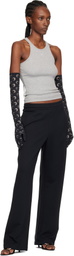 Marine Serre Black Moon Rhinestoned Jersey Long Gloves