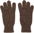 Baserange Brown Ribbed Gloves