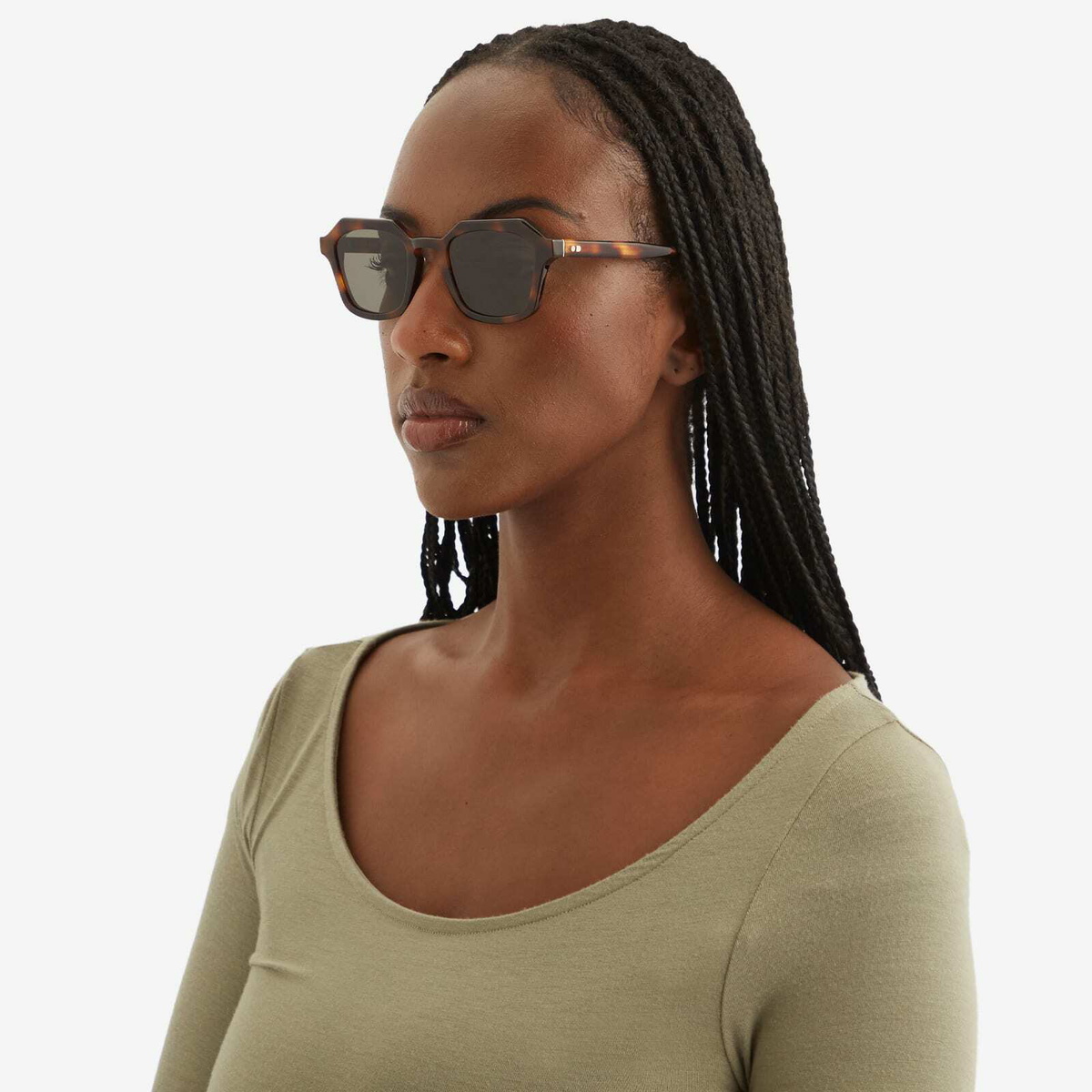Oscar Deen Diego Sunglasses in Tortoise Shell/Green 