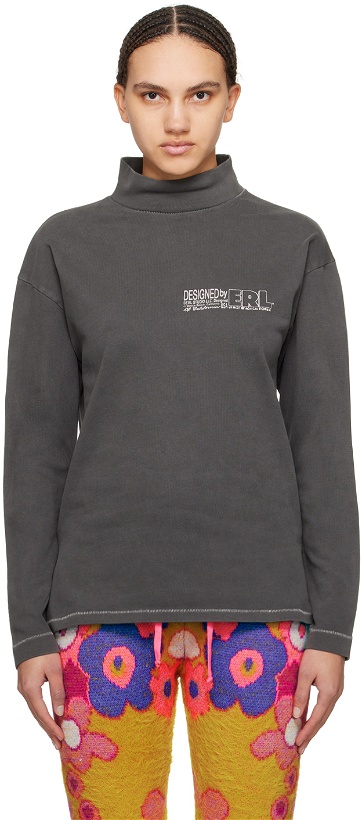 Photo: ERL Gray Printed Long Sleeve T-Shirt