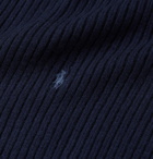 Polo Ralph Lauren - Logo-Embroidered Ribbed Wool Scarf - Blue